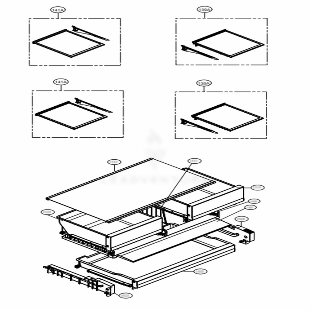 Refrigerator Parts Diagram and Parts List for LFXS26566S ASTCNA0 LG Refrigerator