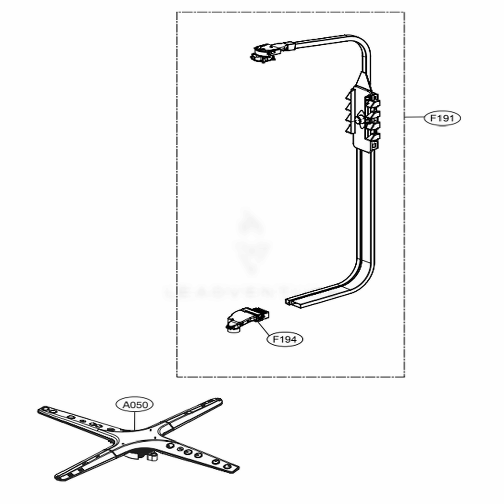 Water Guide Assembly Diagram and Parts List for LDT7808BM ABMESNA LG Dishwasher