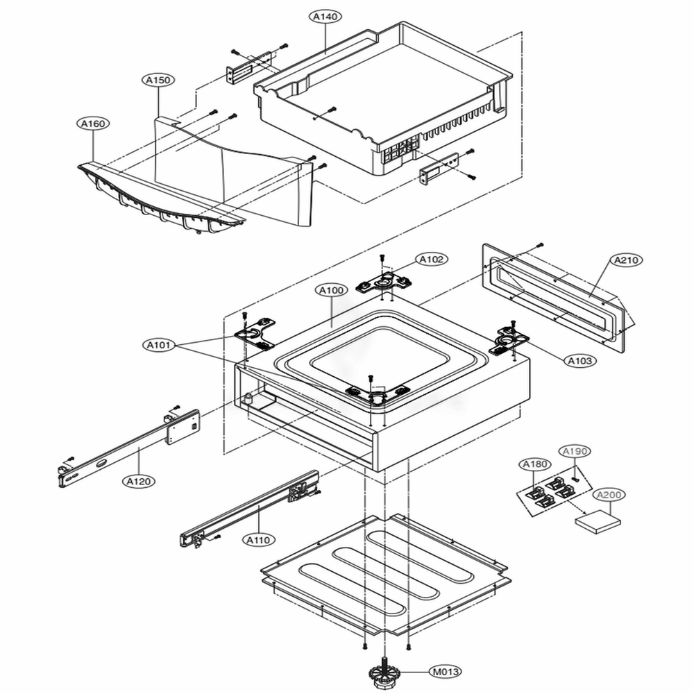 Main Diagram and Parts List for WDP5K BBSEEUS LG Washer