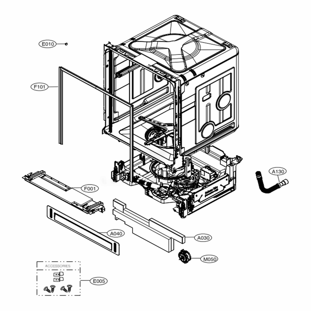 Main Diagram and Parts List for 14673 ASTESEU LG Dishwasher