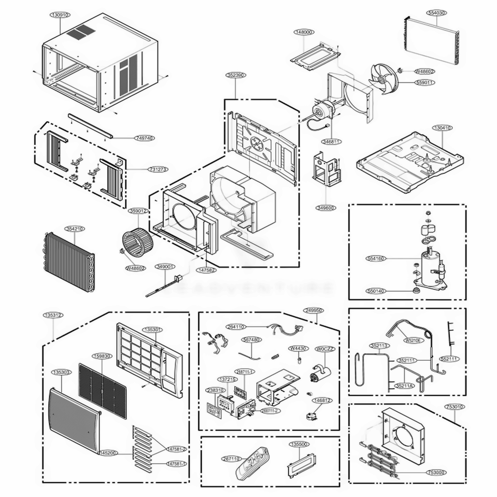 Main Diagram and Parts List for LW1815HR AWYAHDP LG Air Conditioner