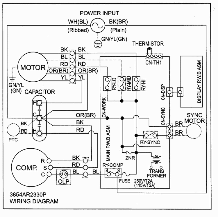 Wiring Diagram Diagram and Parts List for KG1000R  LG Air Conditioner