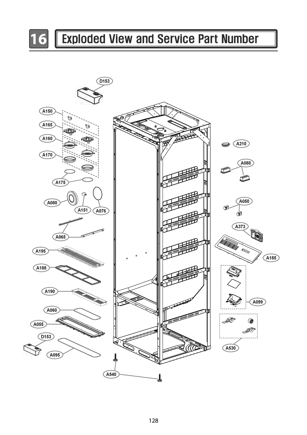 Part Number Diagram and Parts List for S5WBC ALWEEUS LG Steamer