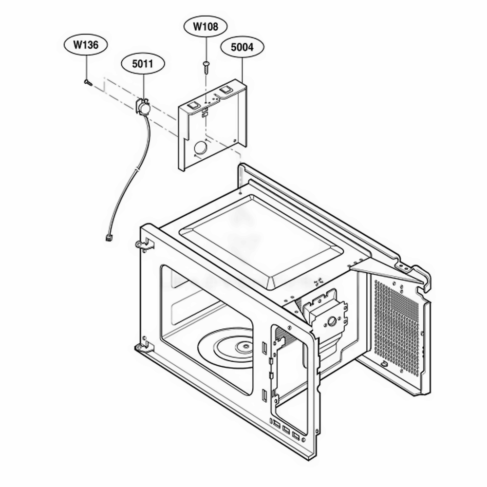 Sensor Parts Diagram and Parts List for 62252 CWHESEA LG Wall Oven