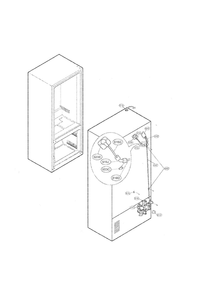 Valve And Water Tube Parts Diagram and Parts List for LFX28968ST 00 LG Refrigerator