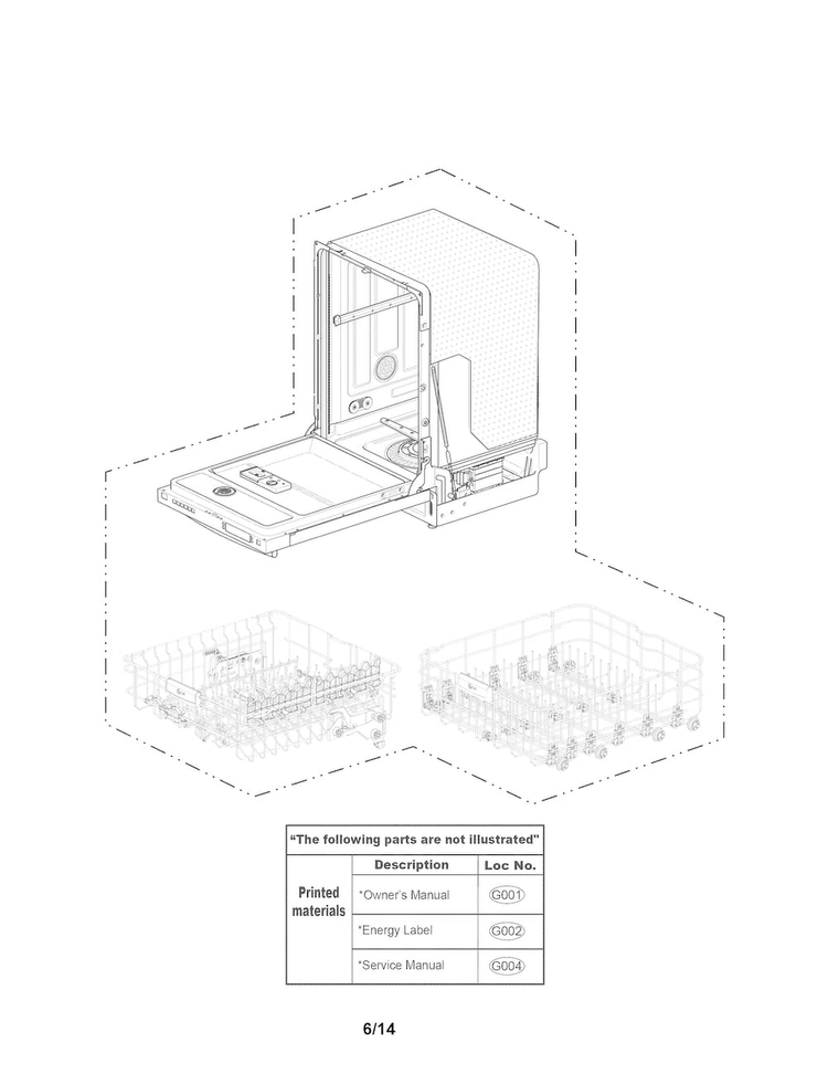 Exploded View Parts Diagram and Parts List for LDS5774ST  LG Dishwasher