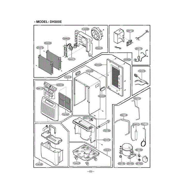 Section 4 Diagram and Parts List for LD65EL AWYAUSL LG Dehumidifier