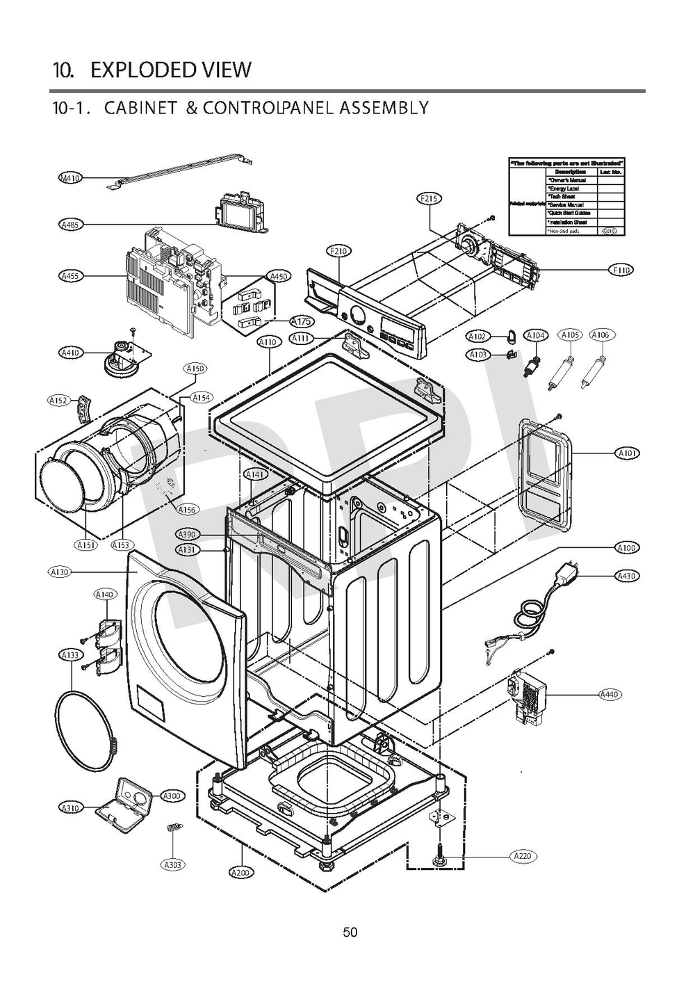 Diagram 1 Diagram and Parts List for 48231017473  LG Washer