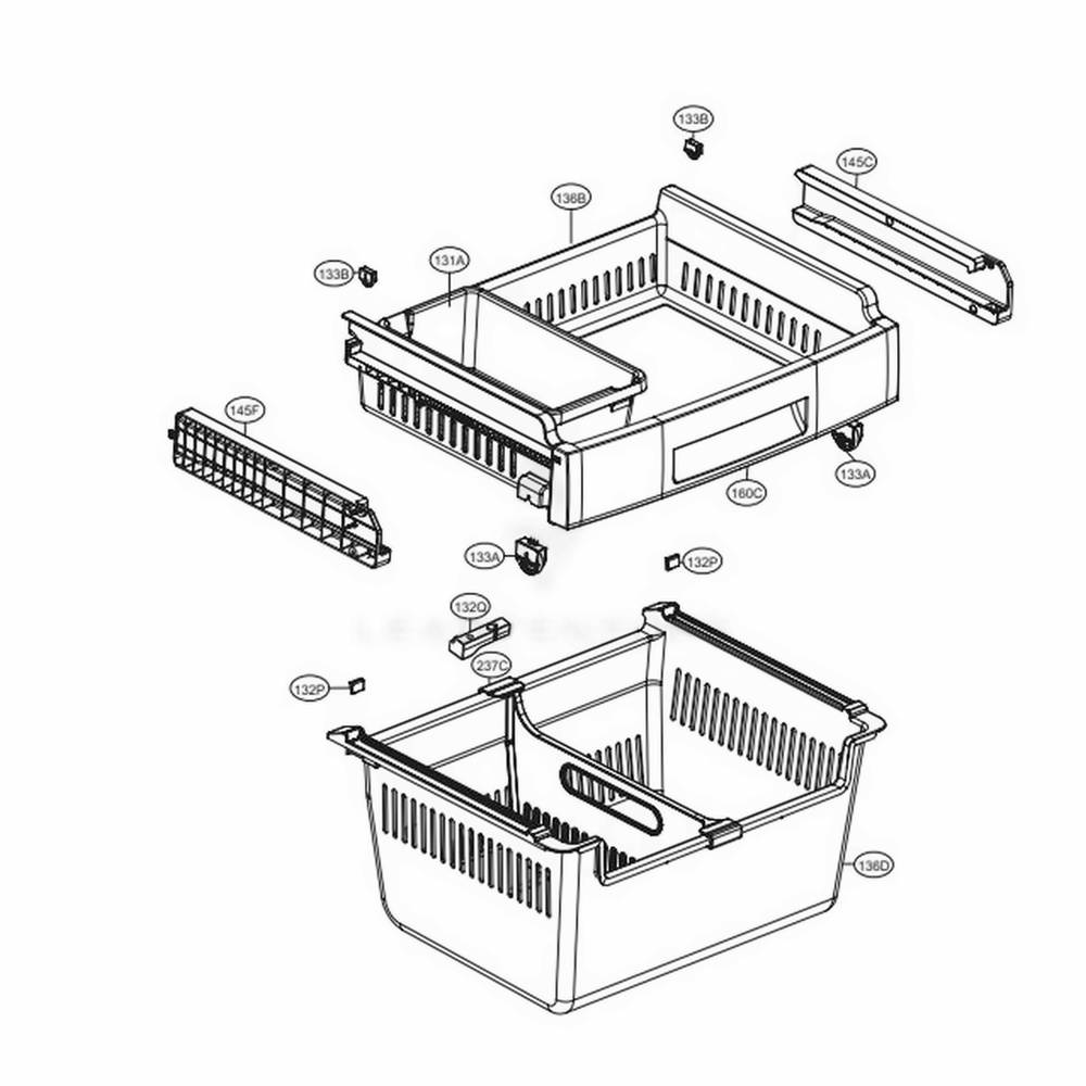 Freezer Parts Diagram and Parts List for LFC24770SB AWBCNA1 LG Refrigerator