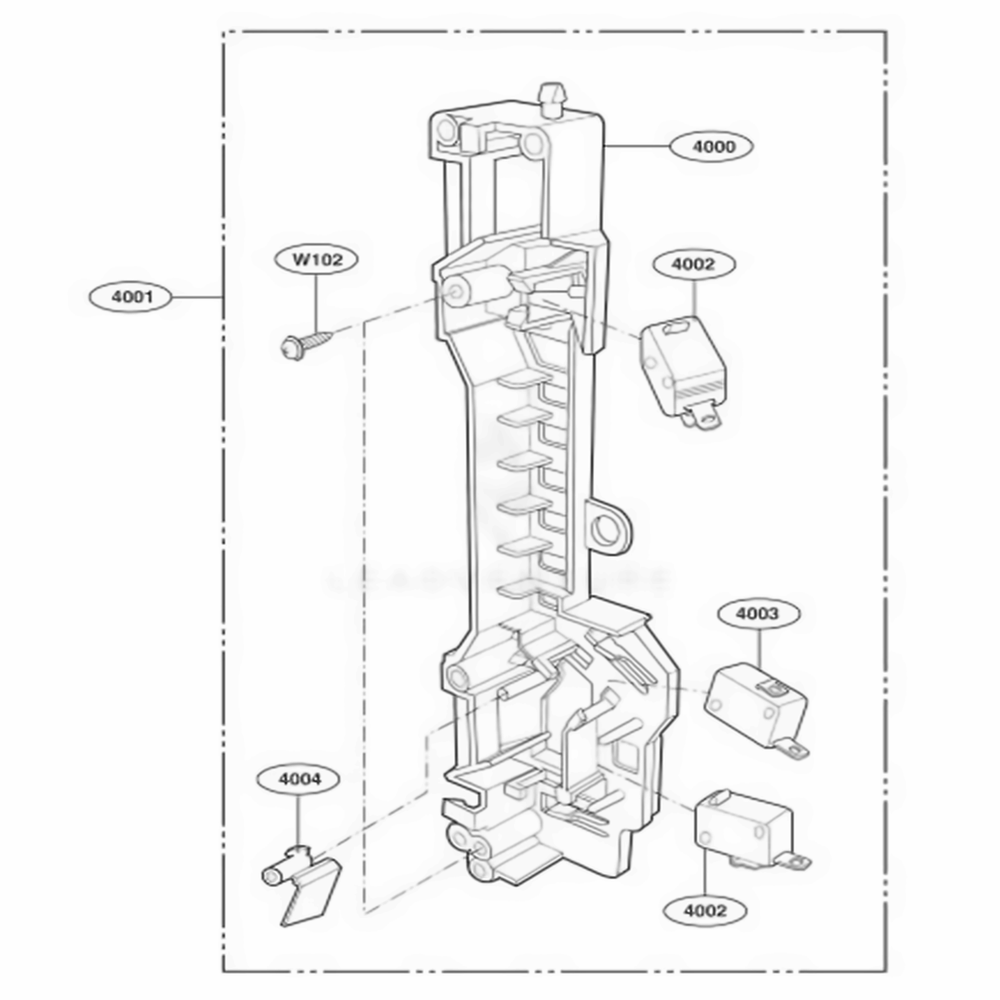 Latch Board Parts Diagram and Parts List for LMV2053ST ASBELGA LG Microwave
