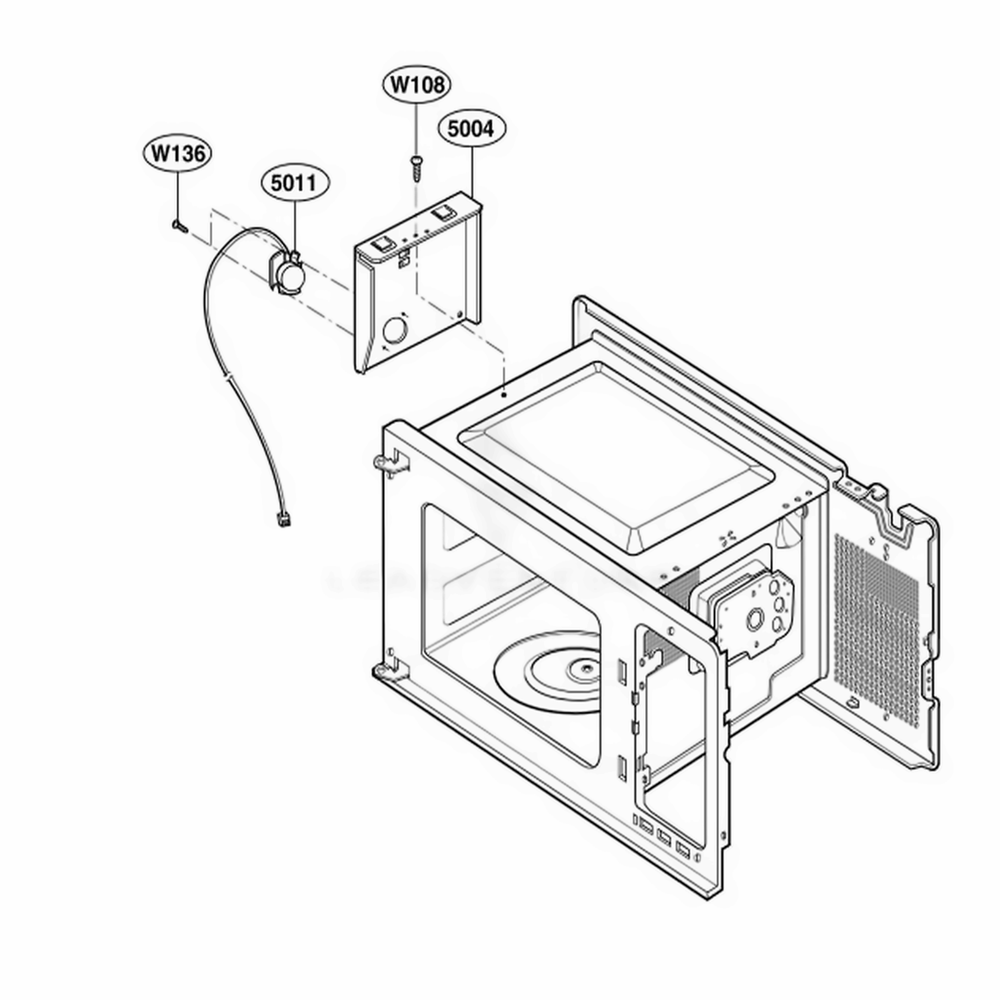 Sensor Parts Diagram and Parts List for 62462 AWHESEA LG Wall Oven