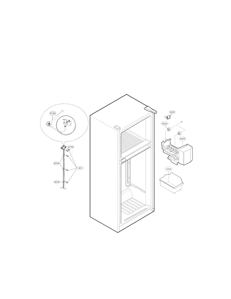Ice Maker Parts Diagram and Parts List for LTCS24223S 05 LG Refrigerator