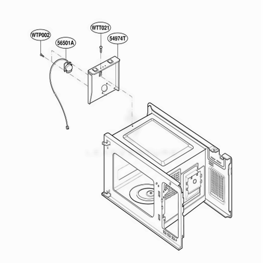 Sensor Parts Diagram and Parts List for JE1360BC ABKEGEU LG Range