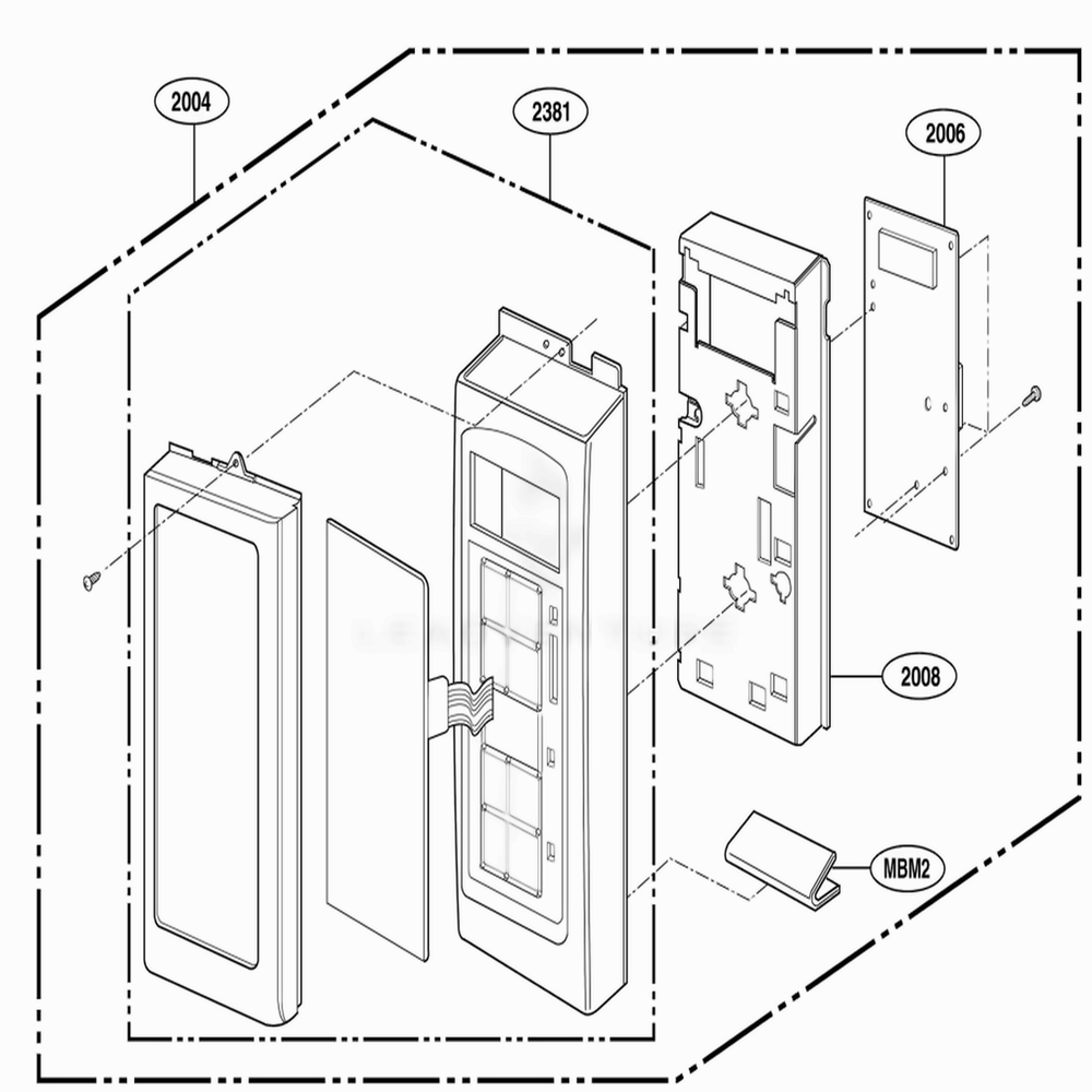 Controller Parts Diagram and Parts List for DOTRC17SS ASBEDOM LG Range