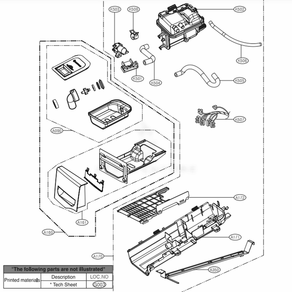 Panel Drawer Assembly And Guide Assembly Diagram and Parts List for DLGX3251V ASSEEUS LG Dryer