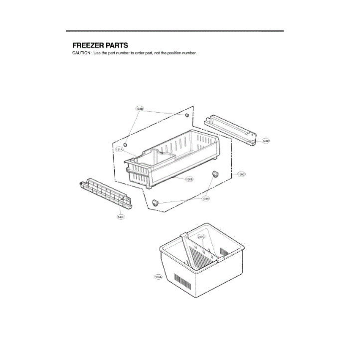 Freezer Diagram and Parts List for LFX25973D 00 LG Refrigerator