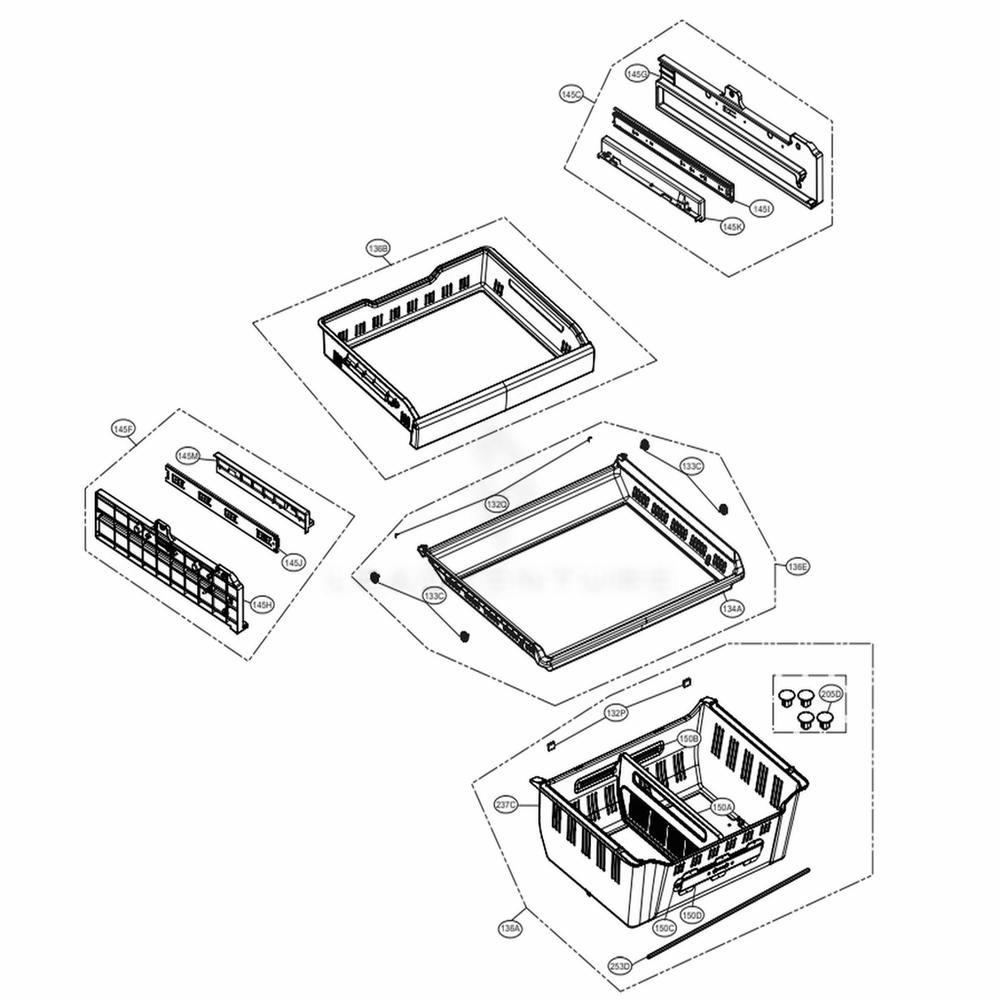 Freezer Parts Diagram and Parts List for 72482 ASWCSE1 LG Refrigerator