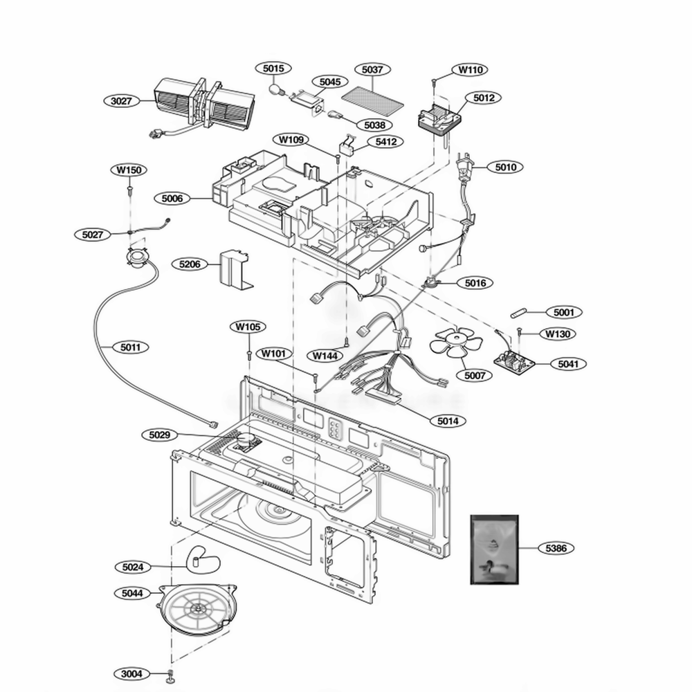 Interior Parts 2 Diagram and Parts List for 80522 CWHESEA LG Range