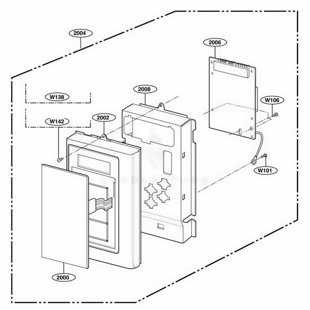 Controller Parts Diagram and Parts List for JVM1533WD AW2EGEU LG Wall Oven
