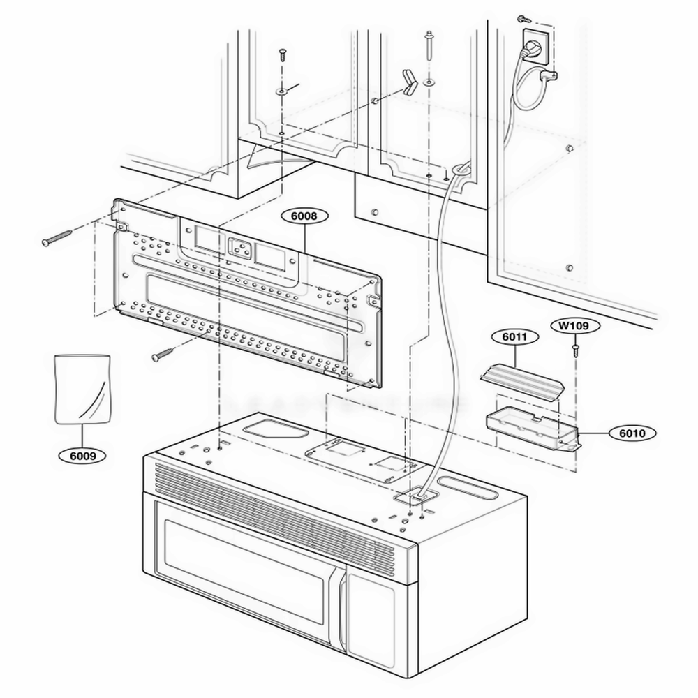Installation Parts Diagram and Parts List for GH7155XKT ABSEWRP LG Range