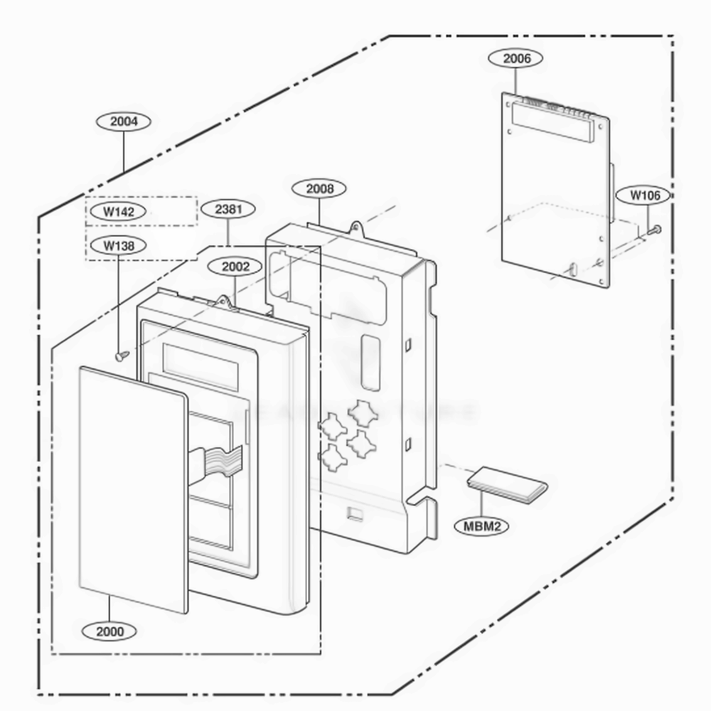 Controller Parts Diagram and Parts List for 80014 CBSESEA LG Wall Oven