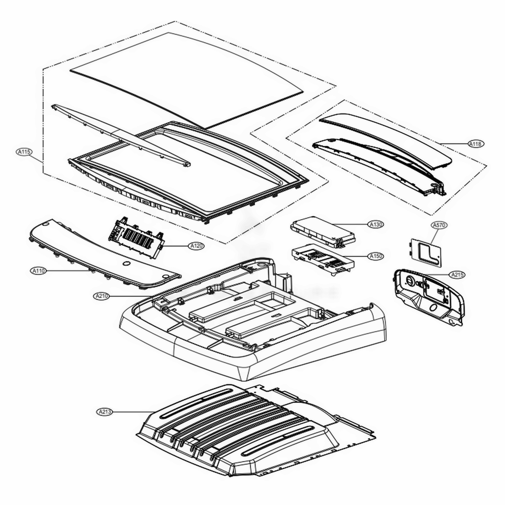 Control Panel And Plate Assembly Diagram and Parts List for DLEY1701WE ABWEEUS LG Dryer