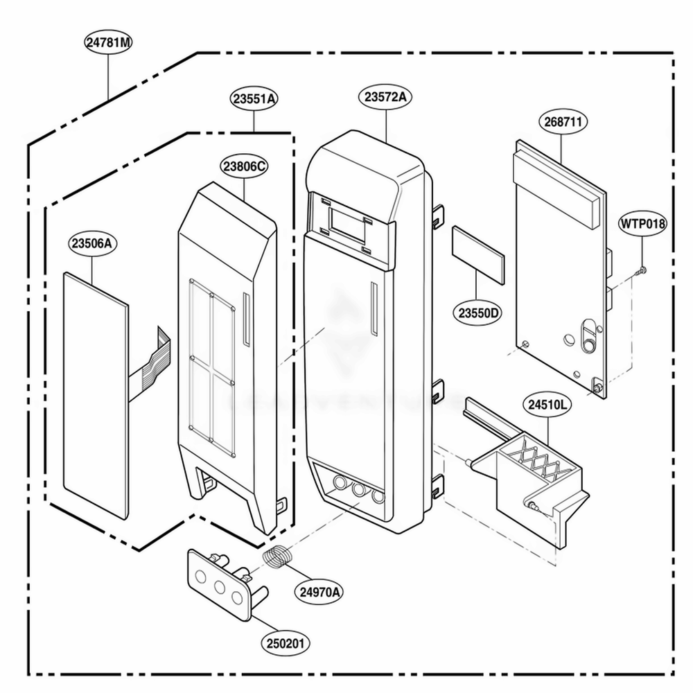 Control Panel Parts Diagram and Parts List for JES1358WJ CWHEGEU LG Range