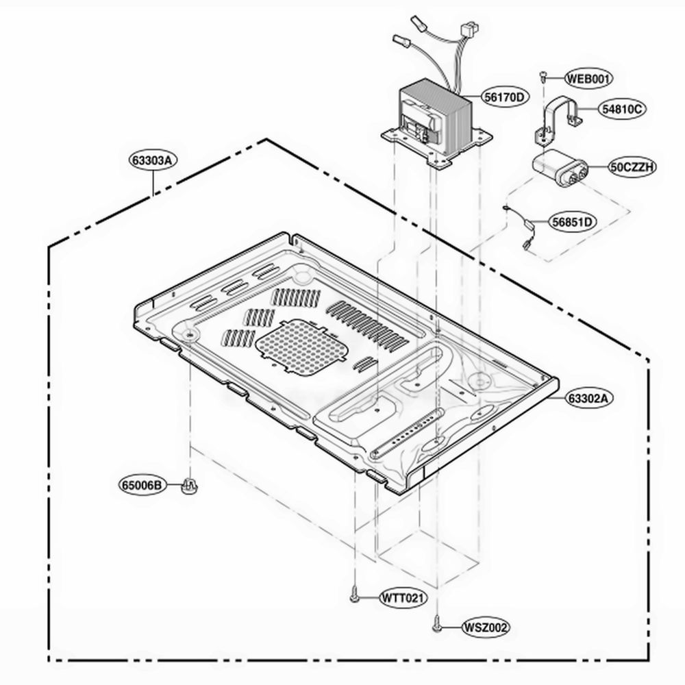 Base Plate Parts Diagram and Parts List for MT4078SPB CB1EWRP LG Range