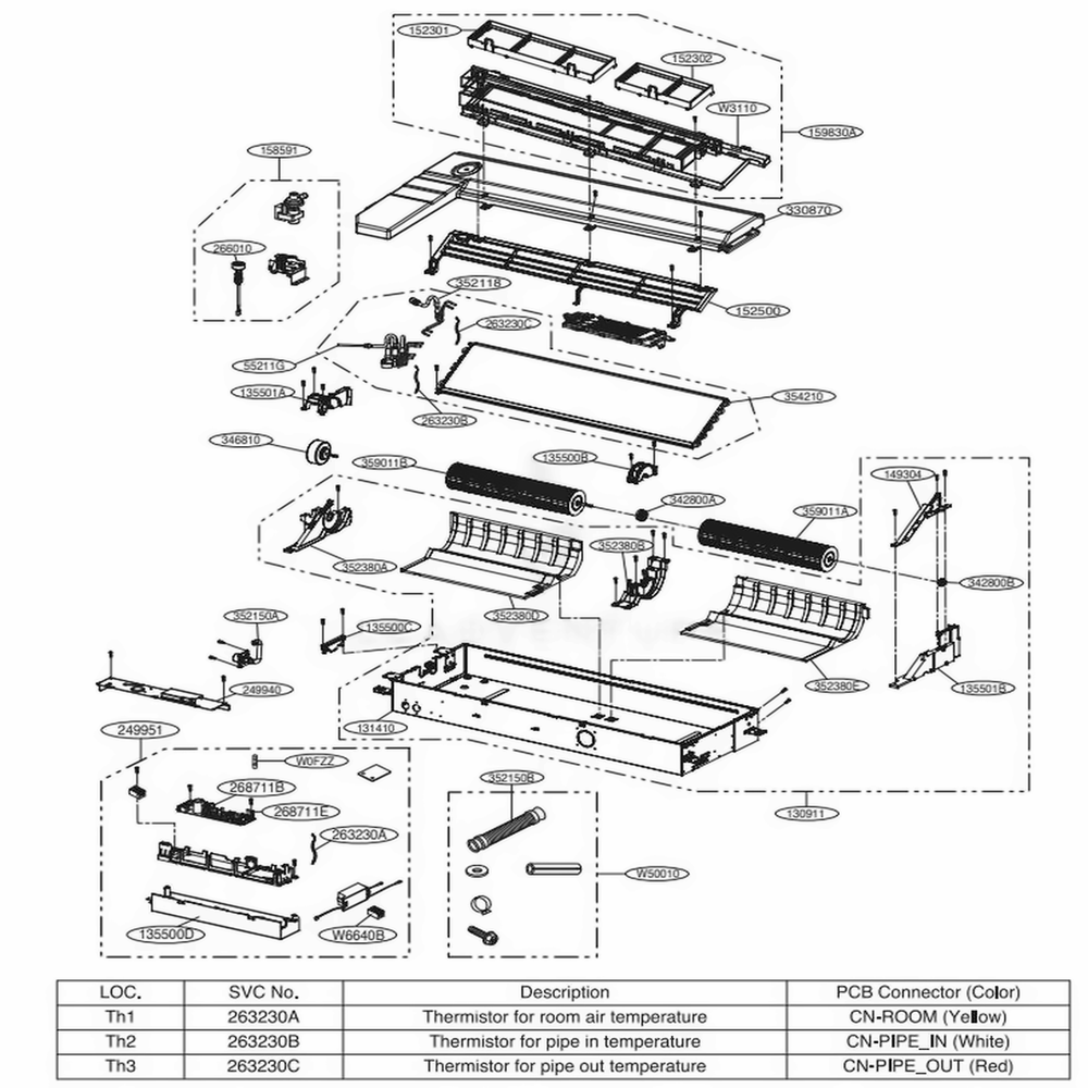 Tt Chassis Diagram and Parts List for ARNU243TTD4 ANWBLUS LG Air Conditioner