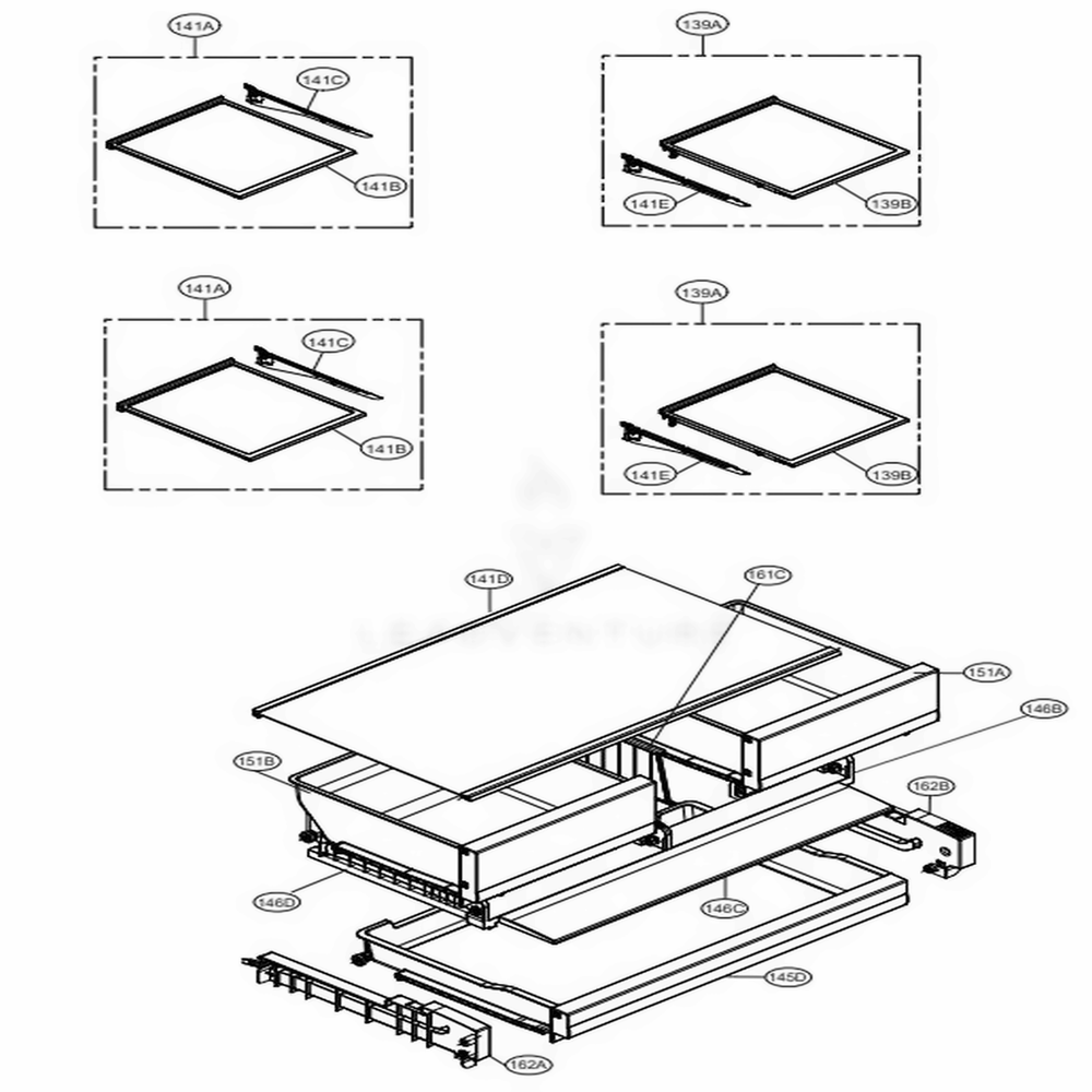 Refrigerator Parts Diagram and Parts List for LFXC22526S ASTCNA2 LG Refrigerator