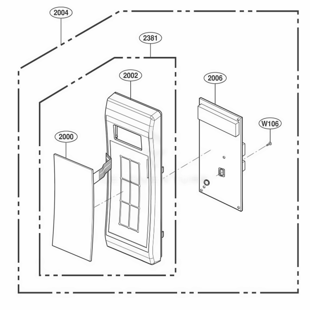 Controller Parts Diagram and Parts List for 66339 CBKESEA LG Range