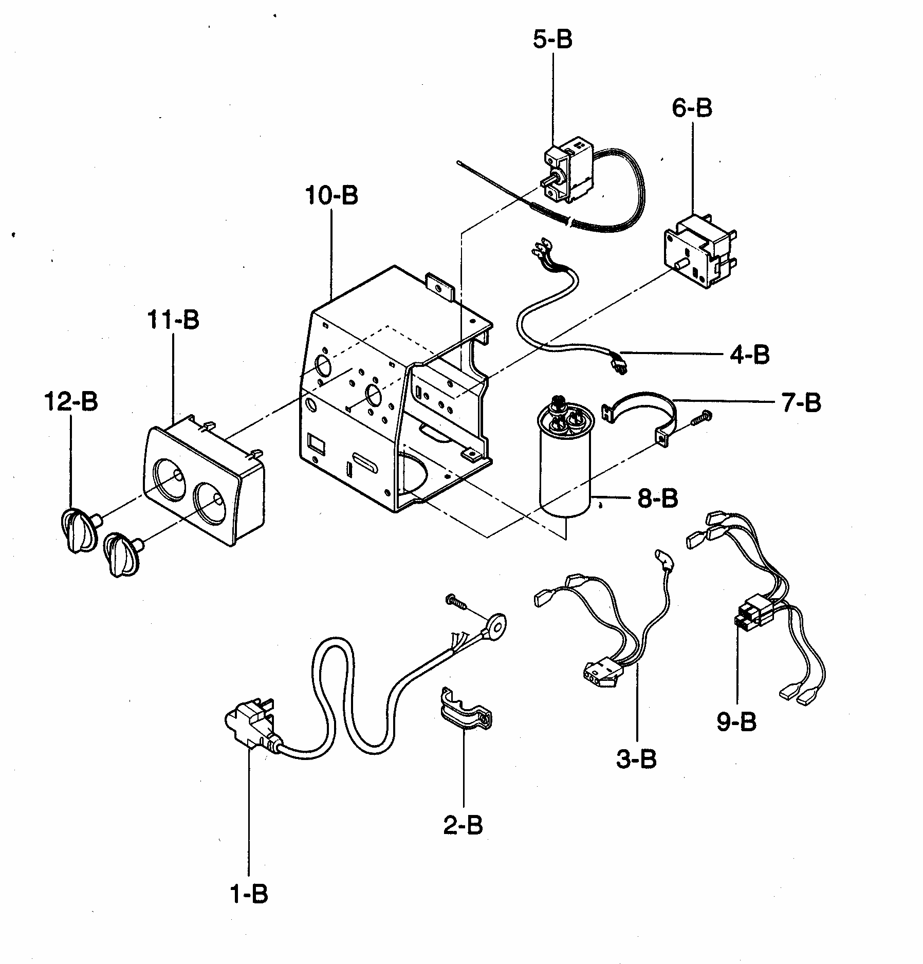 Control Box Assy Diagram and Parts List for 58072104200  Kenmore Air Conditioner