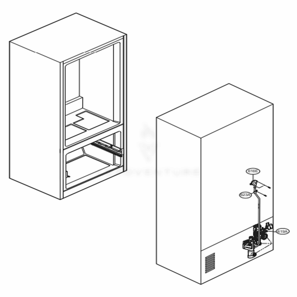 Valve And Water Tube Parts Diagram and Parts List for 74102 ASWCSE2 LG Refrigerator