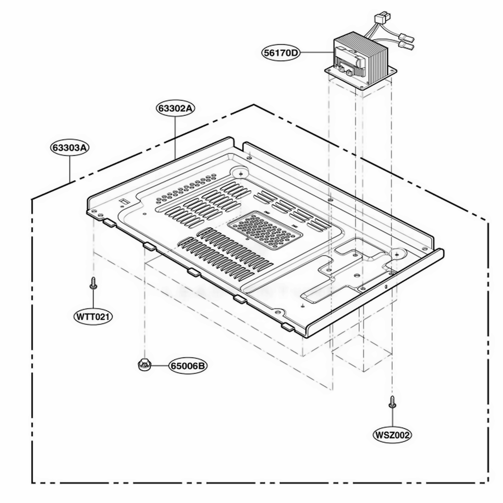 Base Plate Parts Diagram and Parts List for LMA840W CWHELGA LG Range