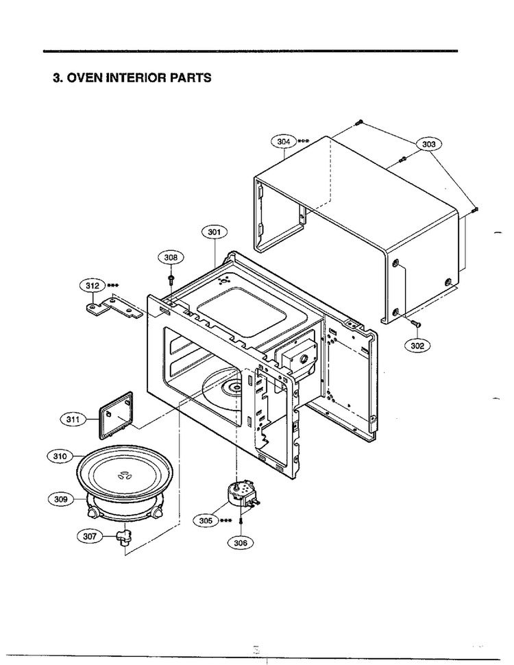 Complete Microwave Ass`y Page 3 Diagram and Parts List for 68-9246  LG Microwave