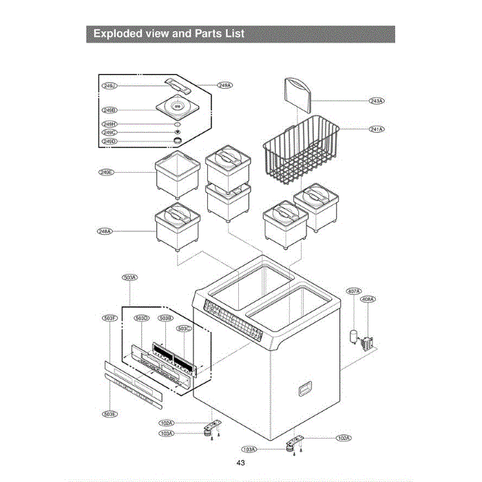 Section 2 Diagram and Parts List for GR-K13PBQ ASVCAST LG Refrigerator