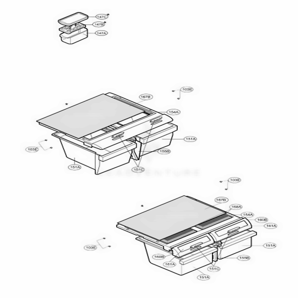 Refrigerator Parts 3 Diagram and Parts List for LRDC20731ST ASTCLGY LG Refrigerator