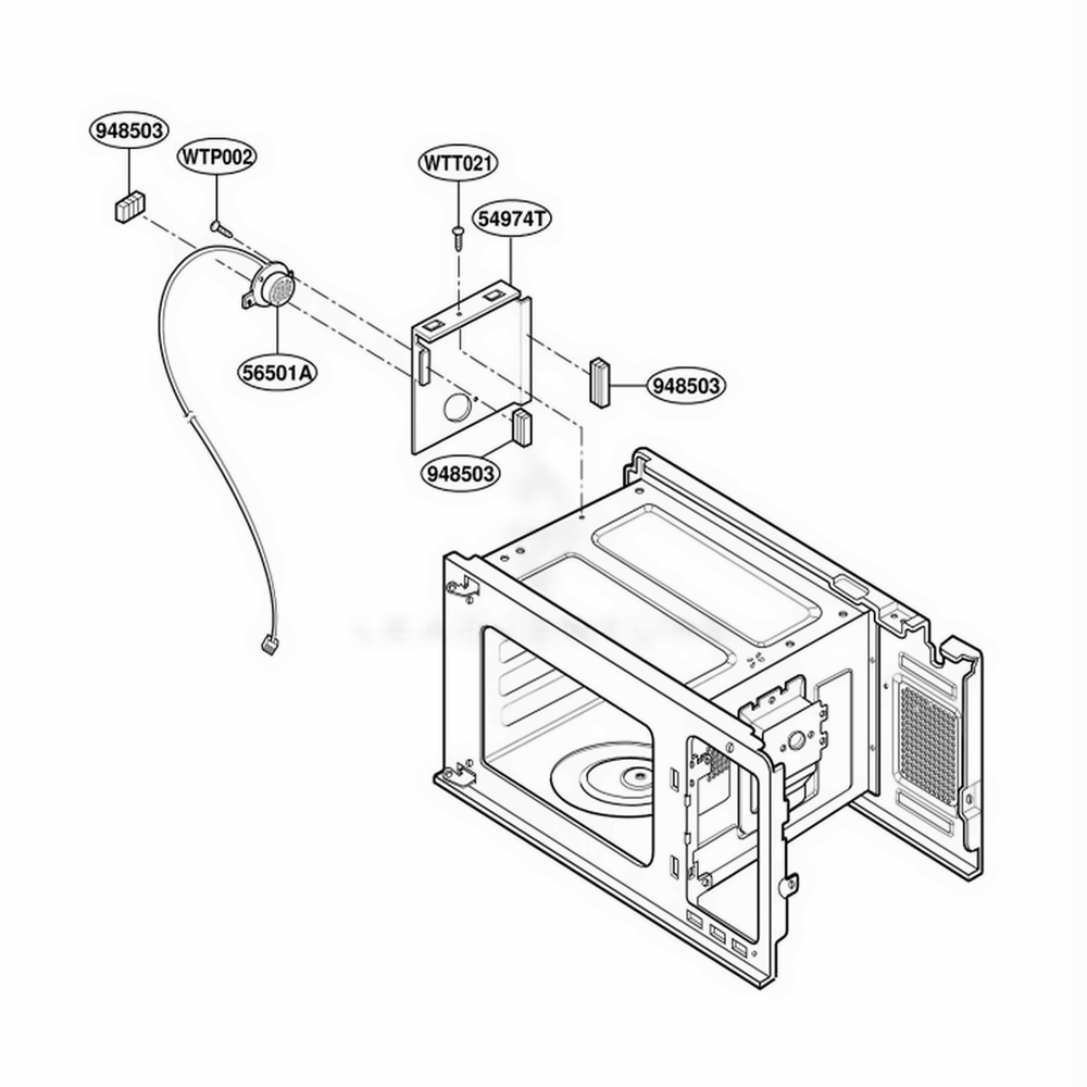 Sensor Parts Diagram and Parts List for F1361E BKEAMA LG Range