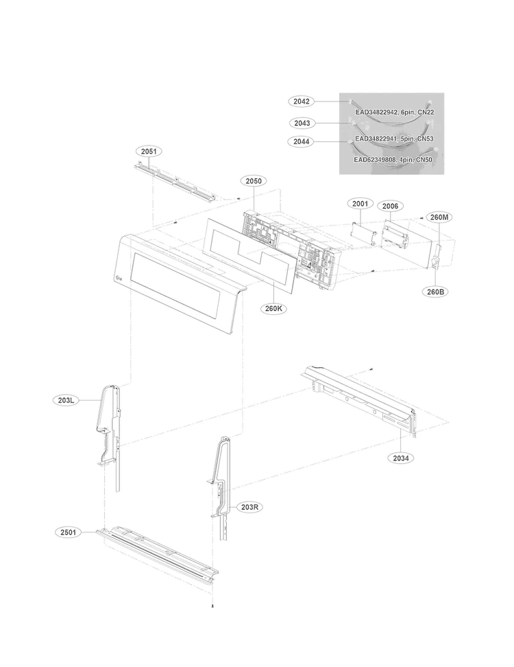 Controller Parts Diagram and Parts List for LDG4313ST  LG Range