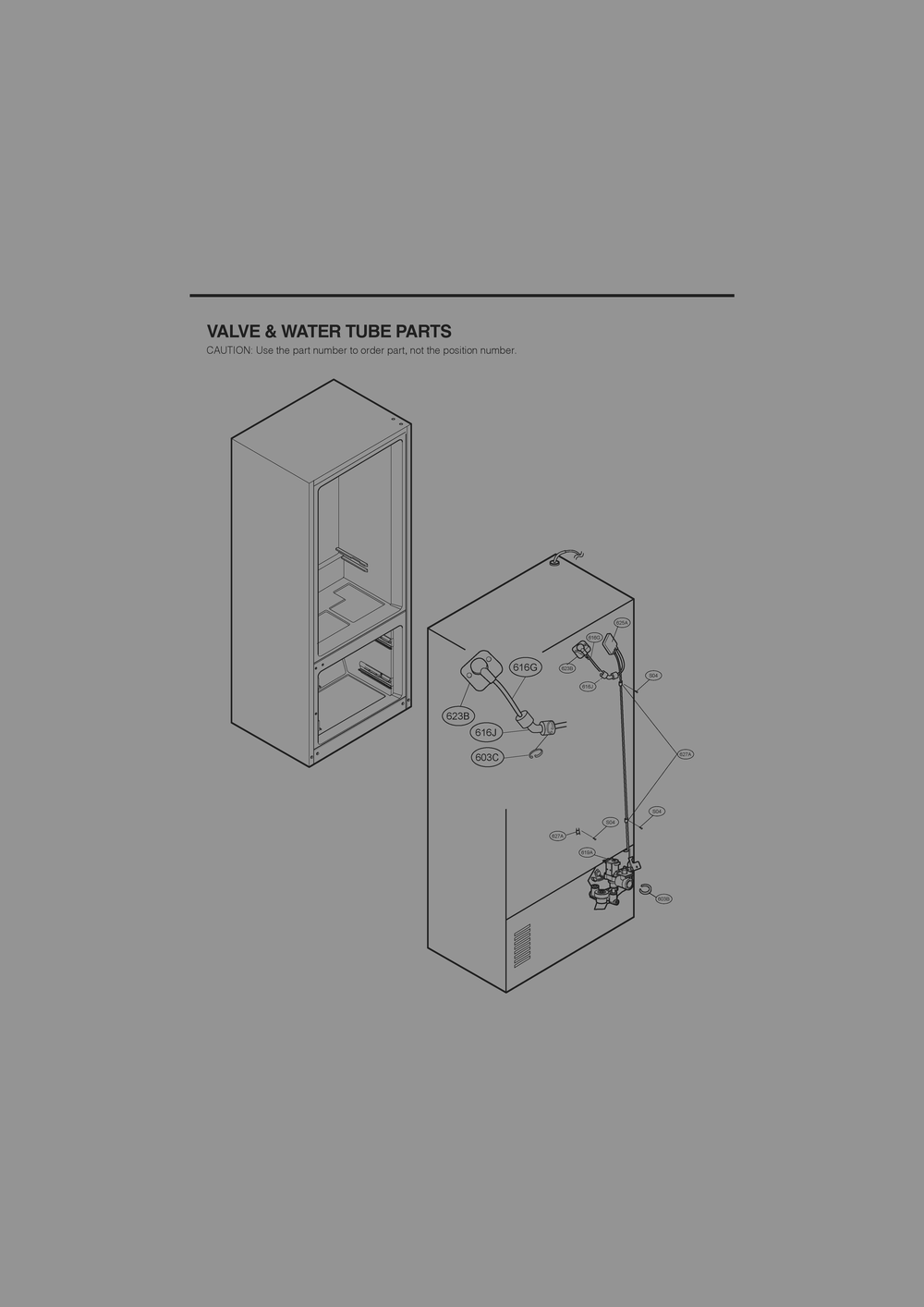 Valve And Water Tube Parts Diagram and Parts List for GR-J318LSJM ASTCNA0 LG Refrigerator
