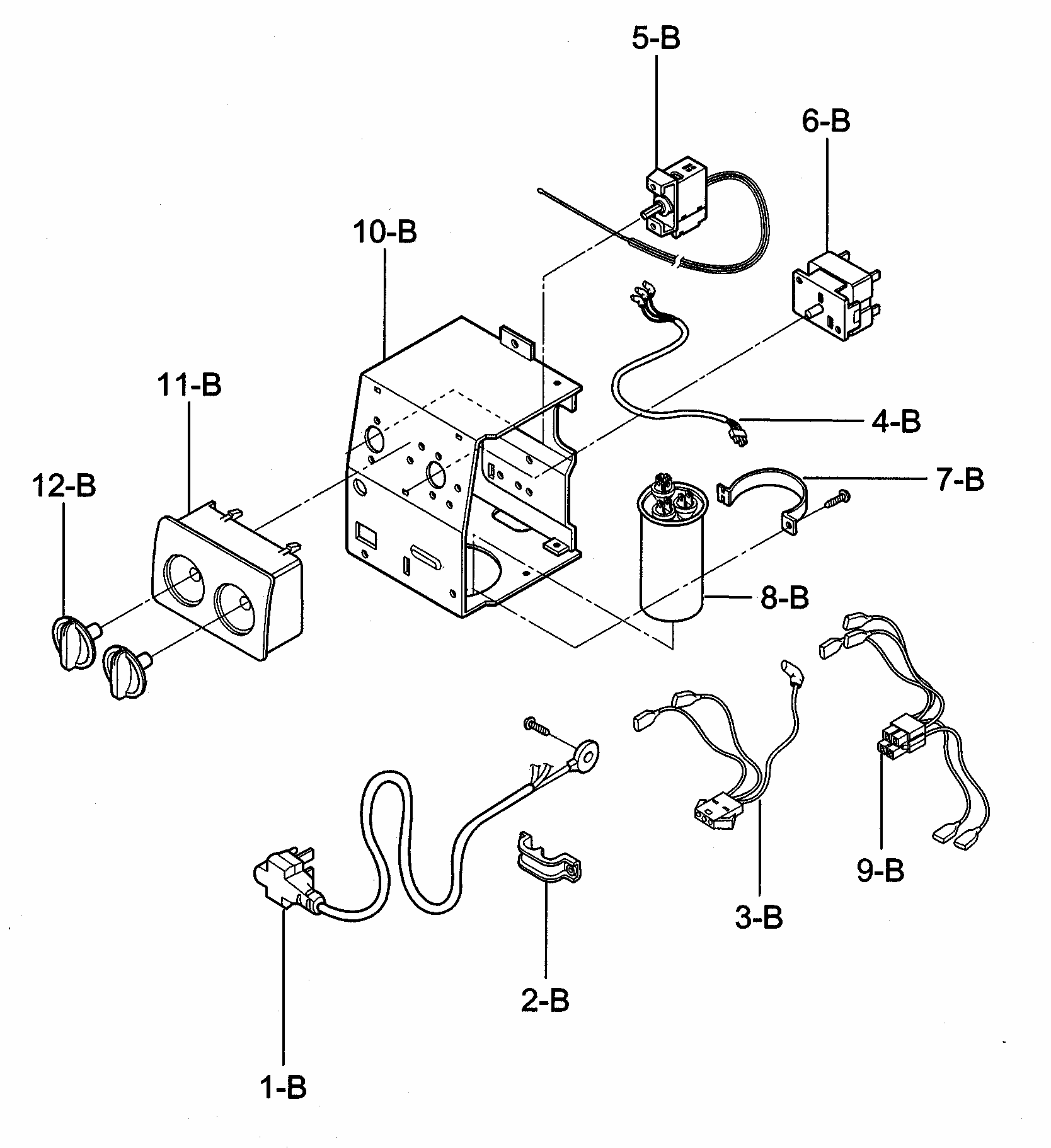 Control Box Assy Diagram and Parts List for 58072128200  Kenmore Air Conditioner