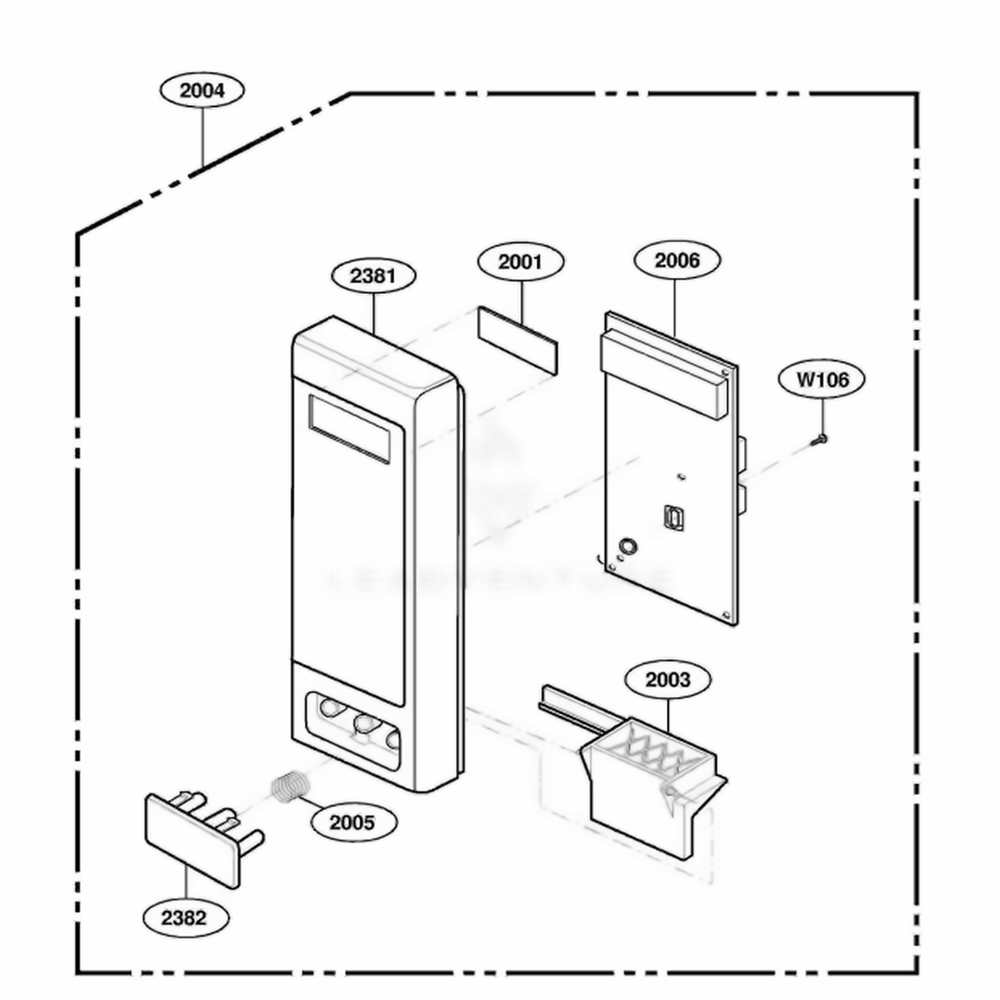 Control Panel Parts Diagram and Parts List for MBBB ABKEBSH LG Wall Oven