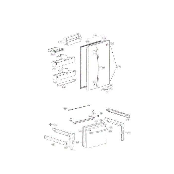 Door Diagram and Parts List for LDC22370ST 00 LG Refrigerator
