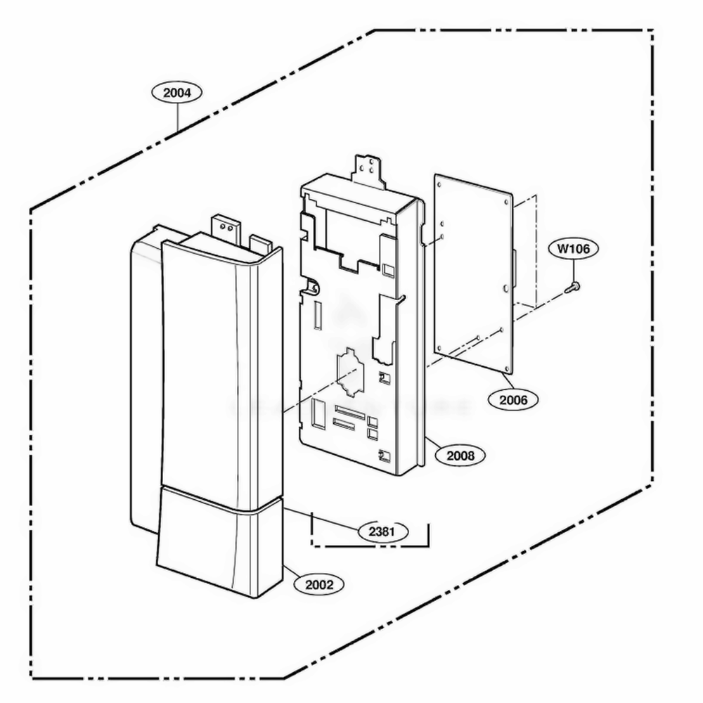 Controller Parts 2 Diagram and Parts List for 64762 AW1ESEA LG Range