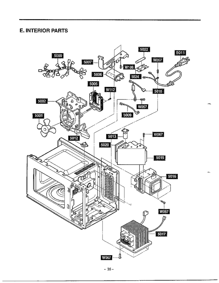Complete Microwave Page 6 Diagram and Parts List for MA-682M  LG Microwave