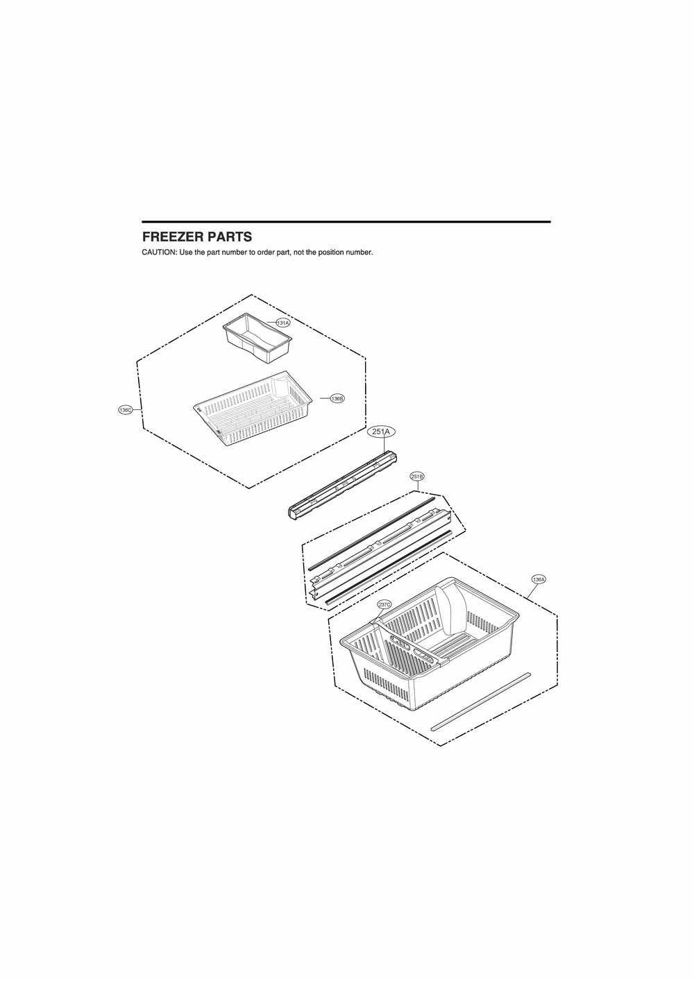 Freezer Parts Diagram and Parts List for GR-G27ANSNM ASTCNA0 LG Refrigerator