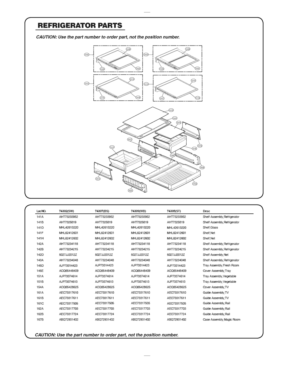 Refrigerator Parts Diagram and Parts List for GR-L318LKUM ASBCSE0 LG Refrigerator