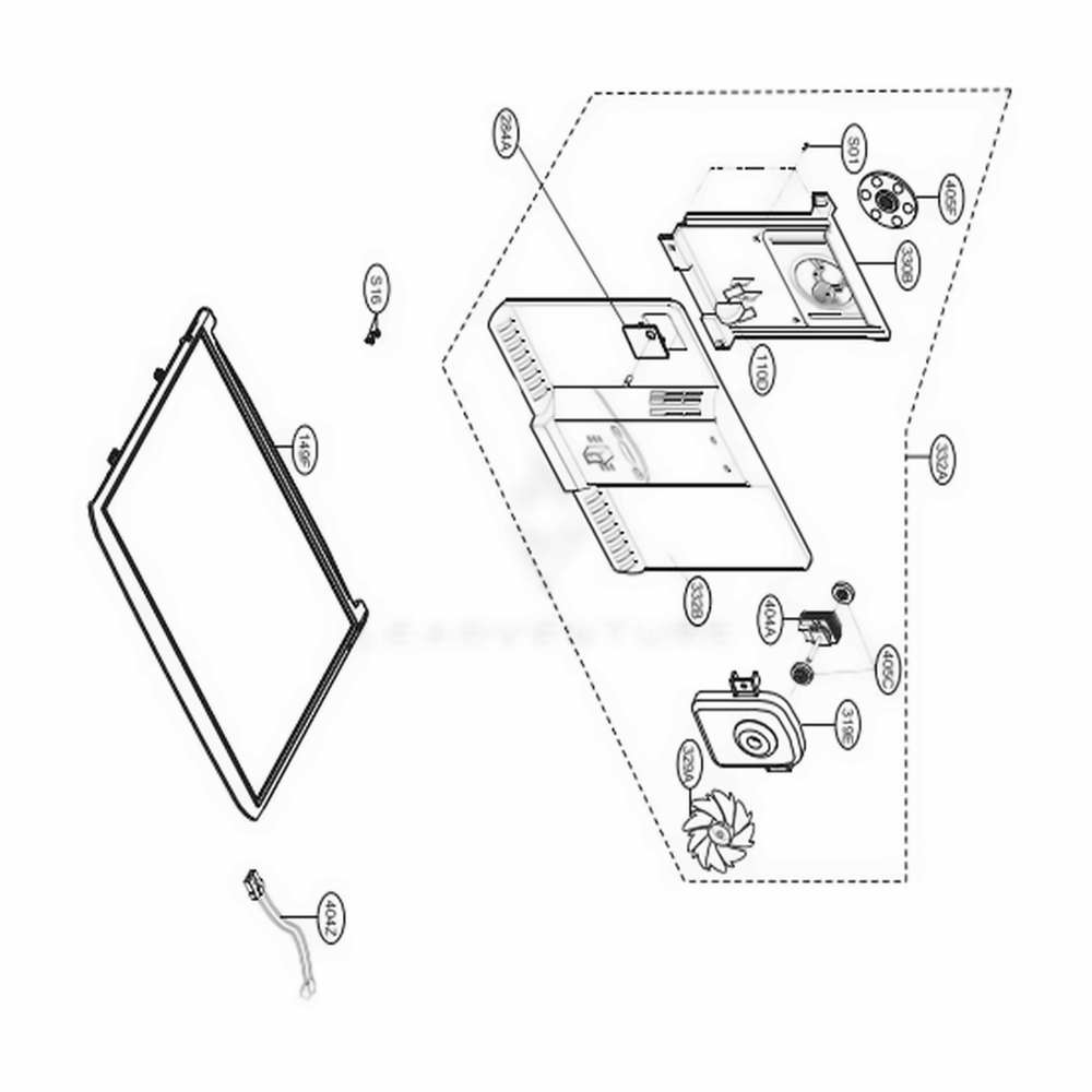 Freezer Part Diagram and Parts List for LTCS24223B AWBCNA4 LG Refrigerator
