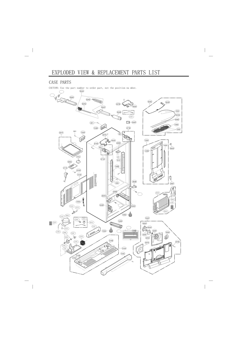Diagram 1 Diagram and Parts List for GC-L288GSXP ASTCNA2 LG Refrigerator