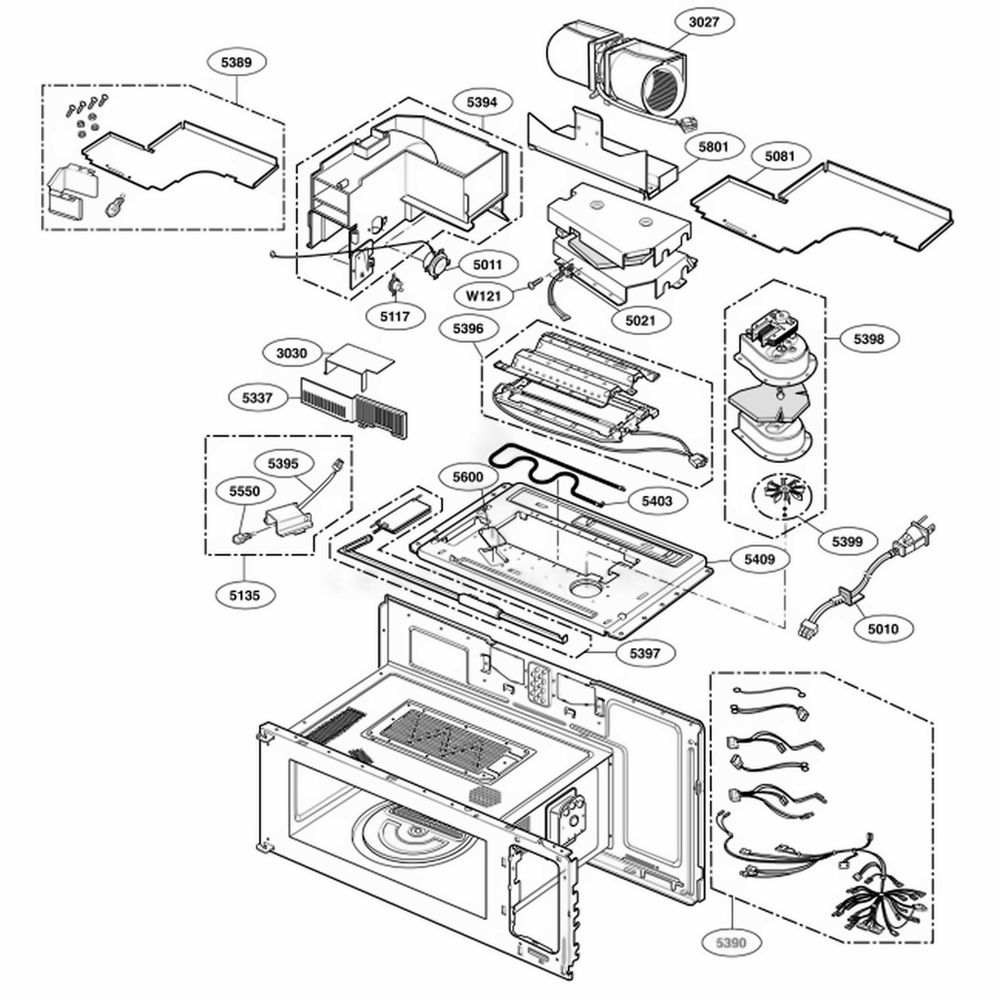Interior Part 2 Diagram and Parts List for SCA1000HBB ABKEGEU LG Range